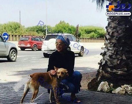 تیپ متفاوت خانم بازیگر در خیابان با سگ عجیبش+عکس