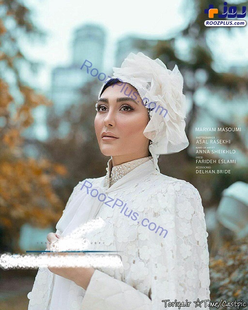 میکاپ متفاوت خانم بازیگر در لباس عروس+عکس