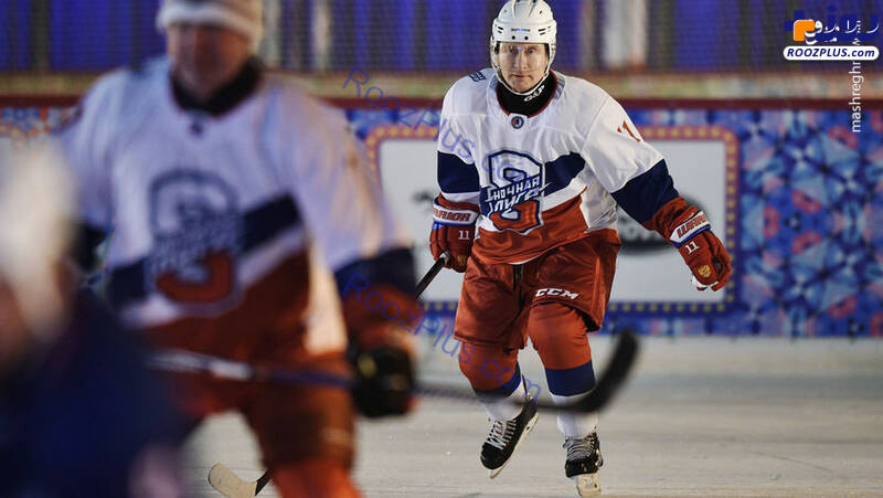 حضور پوتین در بازی هاکی روی یخ+عکس