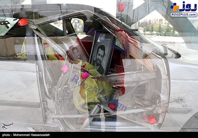 خودروی منفجر شده شهید «احمدی روشن» و دکتر «فریدون عباسی» +عکس