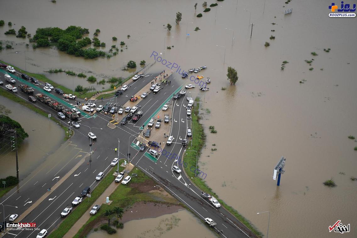 عکسی هوایی از غرق شدن خیابان های استرالیا بر اثر سیل