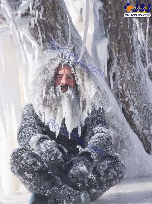 تصاویر باورنکردنی از مردی در سرمای قطبی +عکس