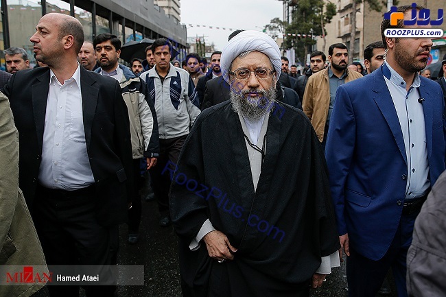 رئیس قوه قضاییه در راهپیمایی 22 بهمن +عکس