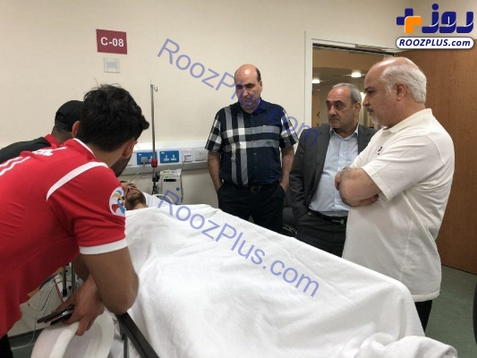 بستری شدن فوتبالیست ایرانی در بیمارستان امارات+عکس