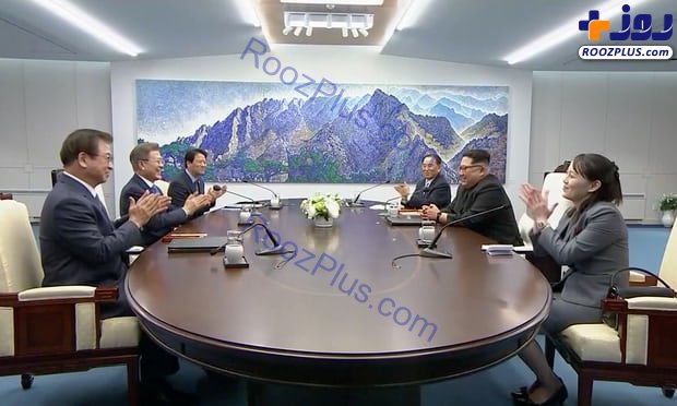 دیدار تاریخی رهبر کره شمالی با رئیس جمهور کره جنوبی+عکس