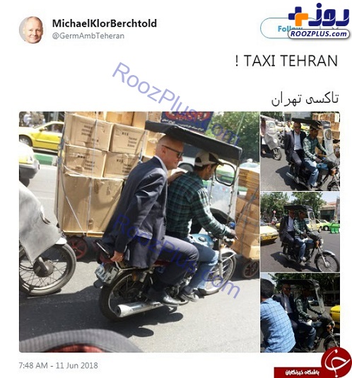 عکس/ موتورسواری سفیر آلمان در تهران