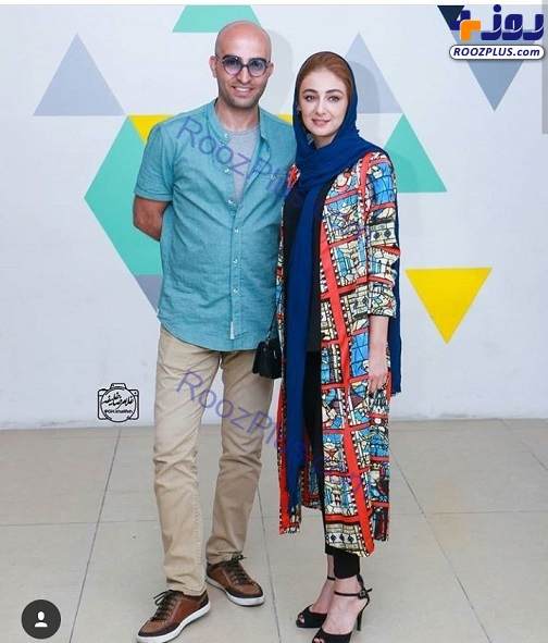مدل عجیب مانتوی ویدا جوان با شلوار کوتاه کنار همسرش+عکس