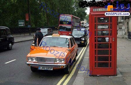 یک تاکسی پیکان نارنجی در شهر لندن!+عکس