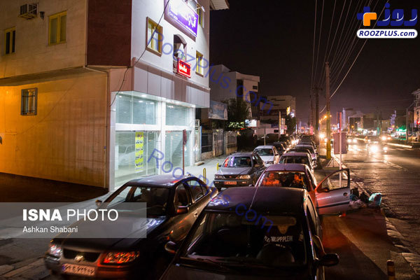 صف طولانی بنزین بعد از شایعه قحطی در گیلان + تصاویر
