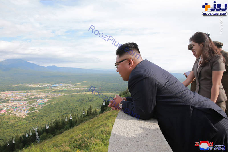 رهبر کره شمالی و همسرش در سرزمین پدری +تصاویر