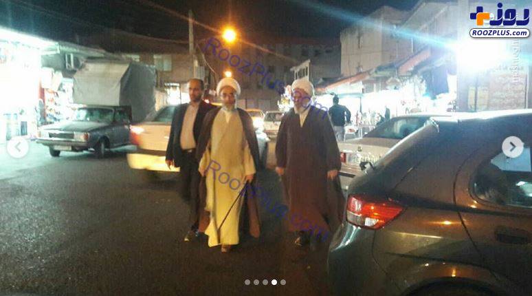 پیاده روی شبانه امام جمعه رشت در کوچه پس کوچه‌های شهر +تصاویر