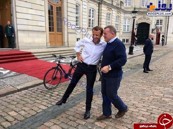 خوشگذرانی مکرون و نخست‌وزیر دانمارک در خیابان‌های کپنهاگ+ تصاویر