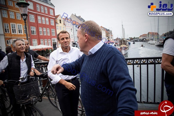 خوشگذرانی مکرون و نخست‌وزیر دانمارک در خیابان‌های کپنهاگ+ تصاویر