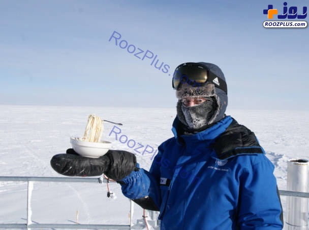 یخ زدن غذای داغ در قطب جنوب +تصاویر