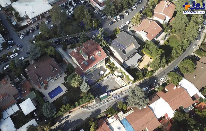 تصاویر هوایی از سفارت عربستان در ترکیه