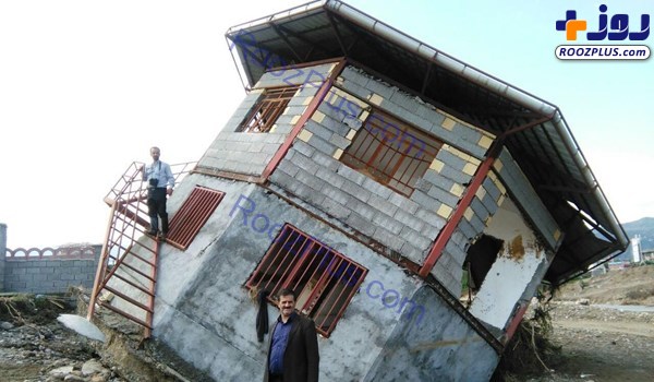 وقتی سیل تنکابن خانه ساحلی را واژگون کرد! +عکس