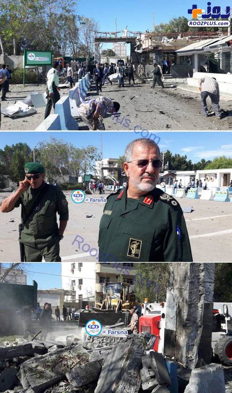 حضور سردار پاکپور در محل حادثه تروریستی چابهار +عکس