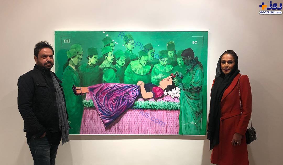 گالری گردی بازیگر تازه عروس با همسرش +عکس