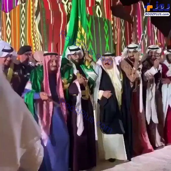 رقص شمشیر ملک سلمان با پادشاه بحرین +تصاویر