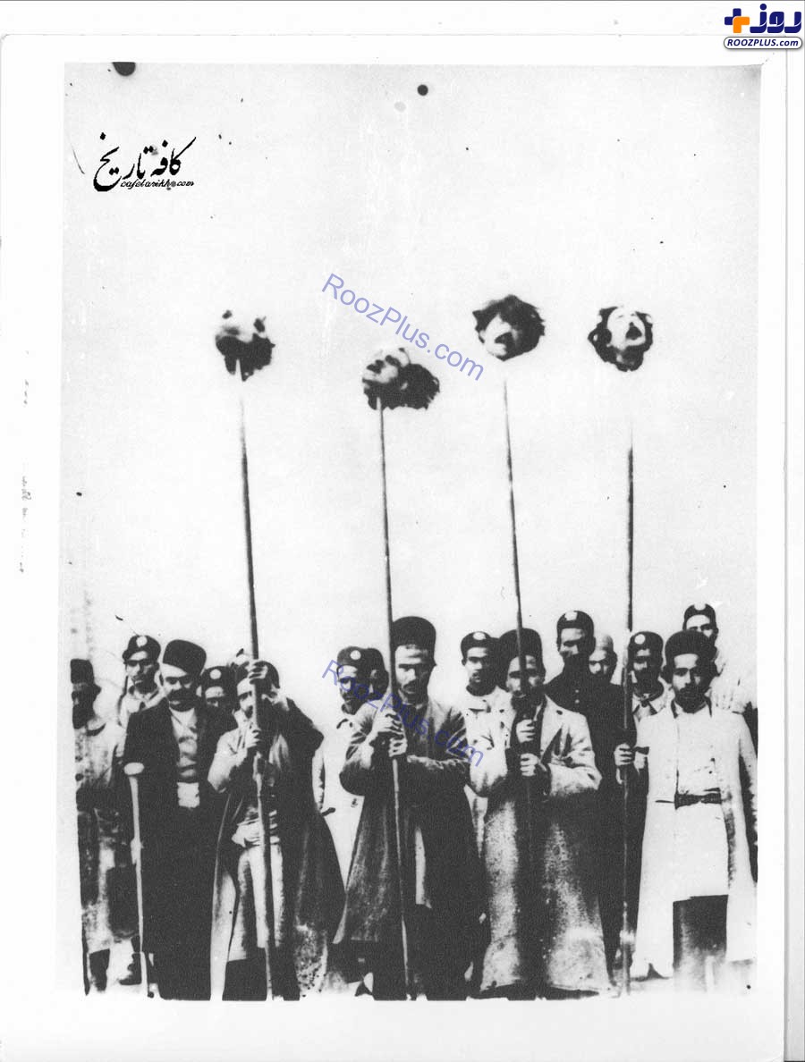 بر نیزه کردن سرهای دزدان و راهزنان در دوره قاجار +عکس