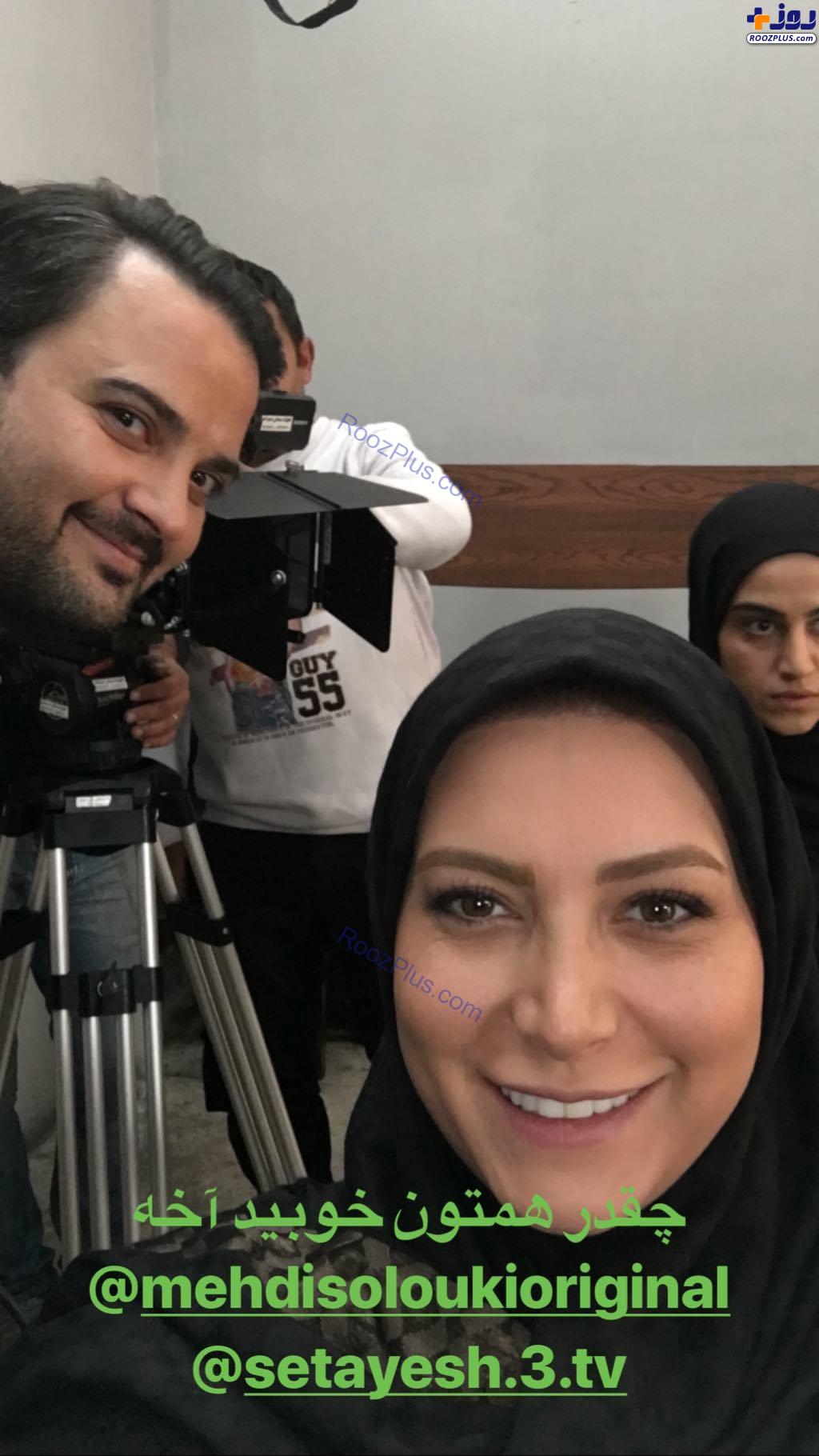 «فریبا نادری» و «محمد سلوکی» در پشت صحنه «ستایش 3» +عکس