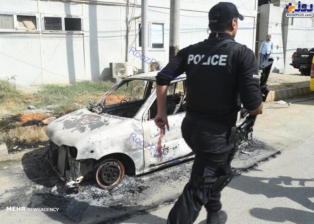 حمله به کنسولگری چین در کراچی و کشته شدن 2 پلیس +عکس