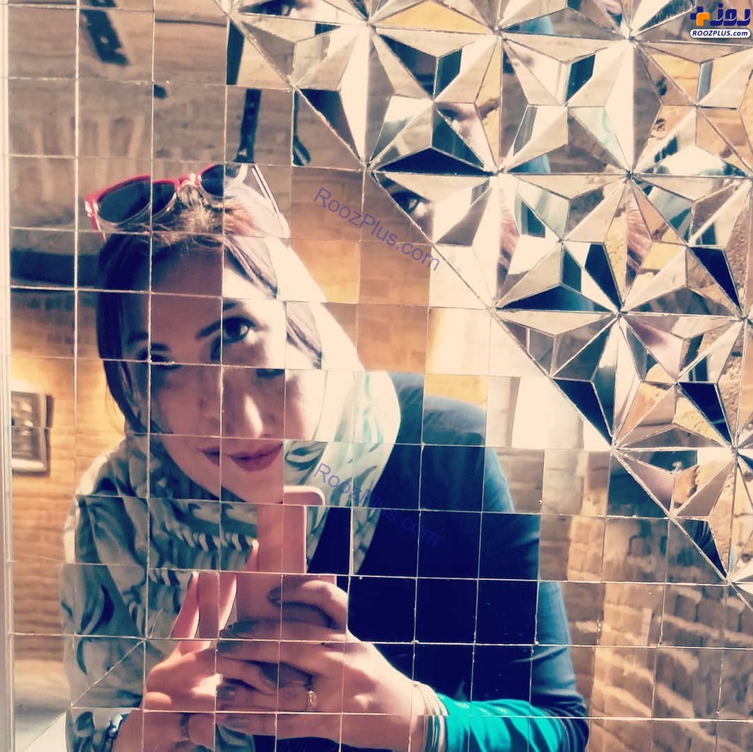 شکسته شدن تصویر خانم مجری در آینه +عکس
