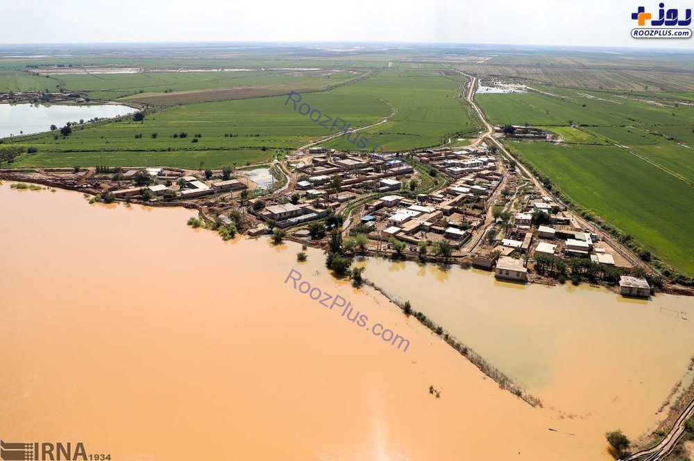 تصاویر هوایی از سیلاب کرخه و کارون