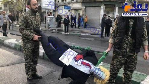 اعدام نمادین ترامپ توسط مردم تهران