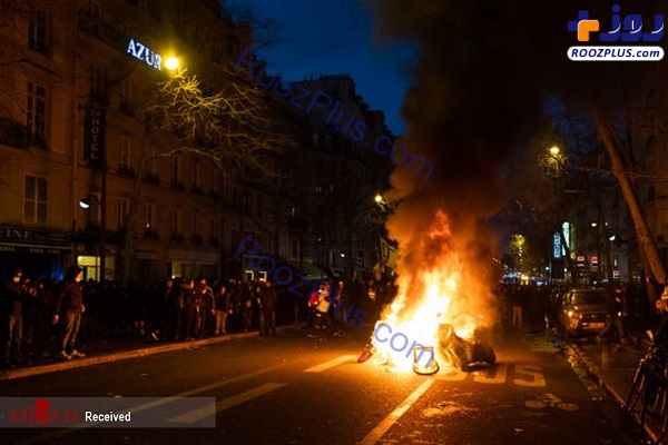 ماشین های چپ شده در تظاهرات فرانسوی ها +عکس