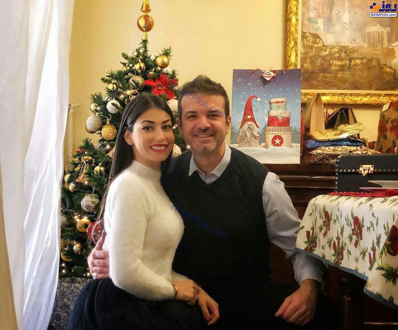 استراماچونی و همسرش در جشن کریسمس +عکس