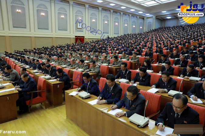 کیم جونگ اون در نشست جامع حزب حاکم کره شمالی +عکس