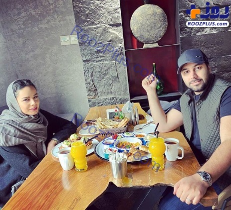 صبحانه دونفری «احسان خواجه امیری» و همسرش +عکس