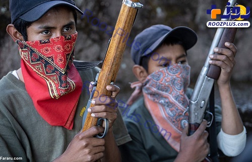 عکس/ جنگ کودکان مسلح با باندهای مواد مخدر مکزیک!