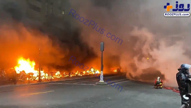 آتش‌سوزی مهیب نزدیک ایستگاه قطار در پاریس +عکس