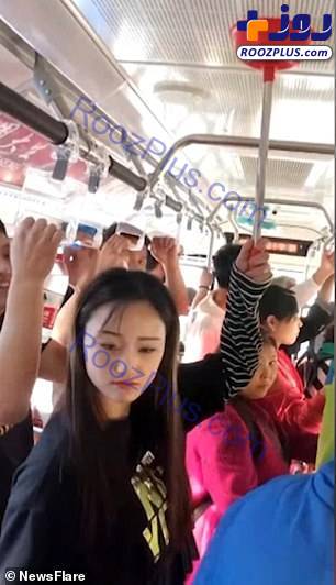 روش عجیب دختر چینی برای گرفتن دستگیره اتوبوس!+عکس