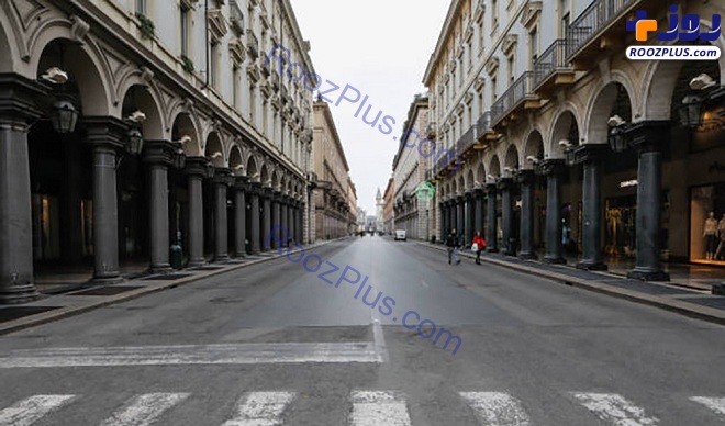 خیابان های خالی «تورین» ایتالیا در پی شیوع کرونا + عکس