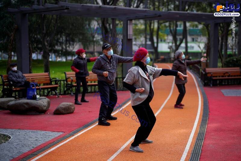 ورزش گروهی در چین علی رغم وحود کرونا+عکس