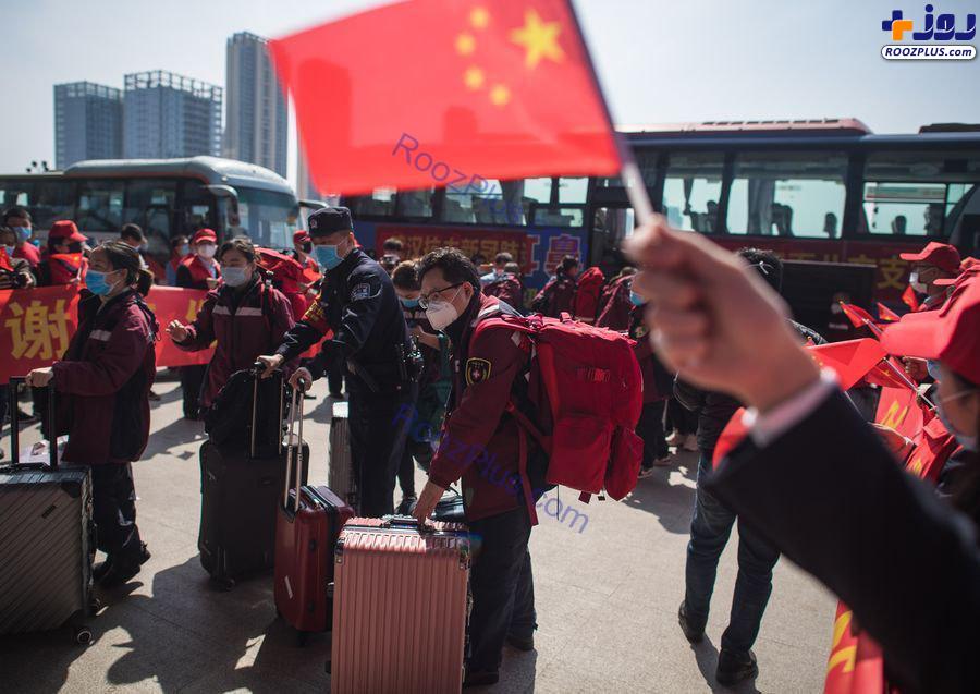بازگشت کادر پزشکی چینی به خانه هایشان+عکس