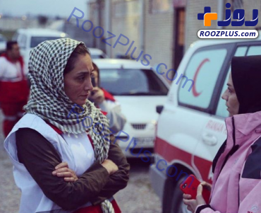 عکس/ حضور فعال «هدیه تهرانی» در مناطق سیل‌زده