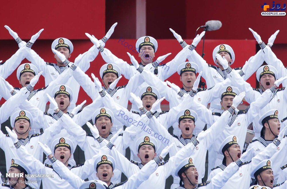 نظم مثال زدنی در رژه نیروی دریایی چین‎ +عکس