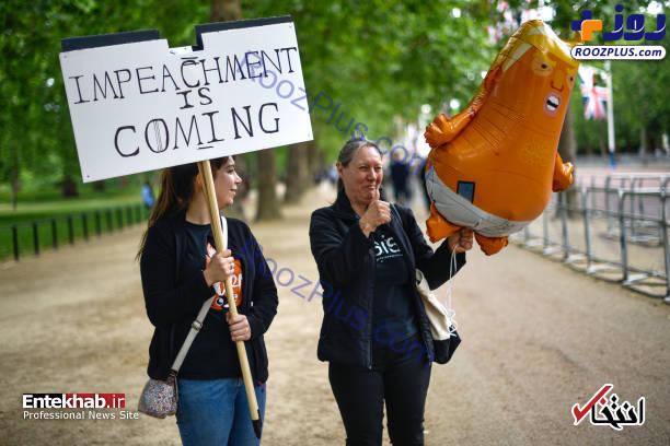 تجمع معترضان انگلیسی به سفر ترامپ +عکس