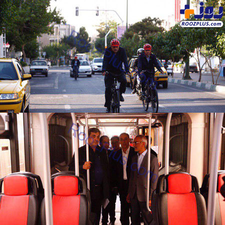 دوچرخه و اتوبوس، حناچی را به بهشت رساند +عکس