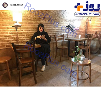 خلوت خانم بازیگر در کافه +عکس