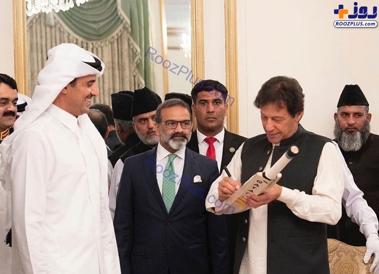 عکس/ هدایای جالبی که امیر قطر و نخست‌وزیر پاکستان به هم دادند