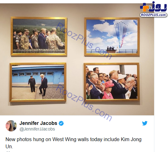 رهبر کره شمالی روی دیوار کاخ سفید +عکس