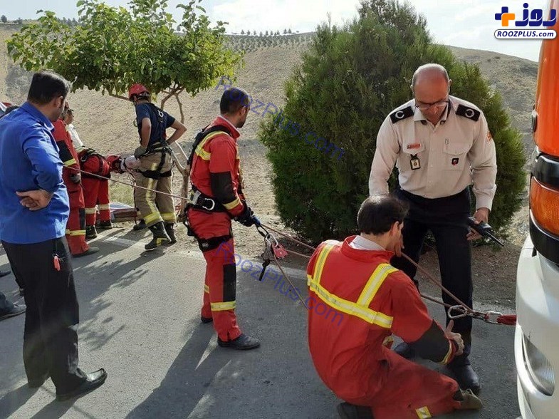سقوط مرگبار پراید به دره کوهسار تهران + تصاویر