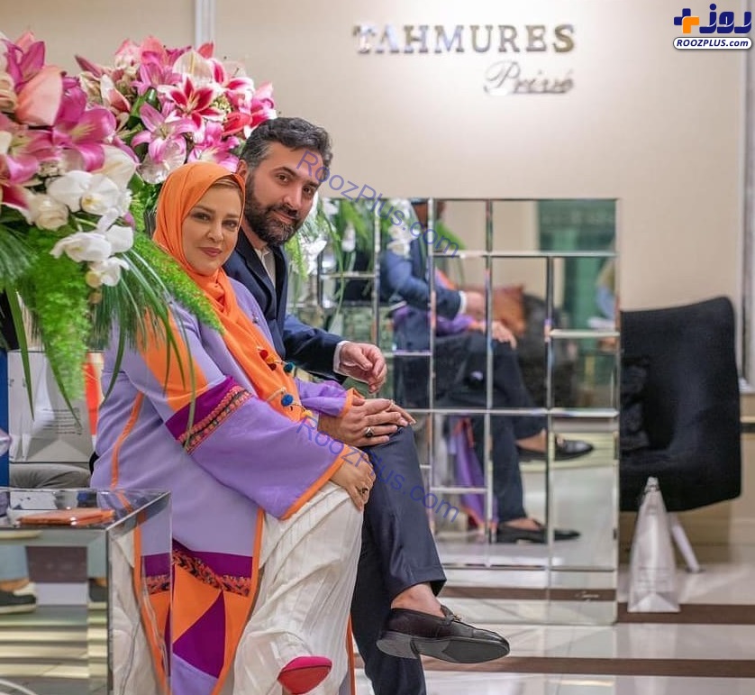 بهاره رهنما و همسرش با تیپ رنگی رنگی +عکس