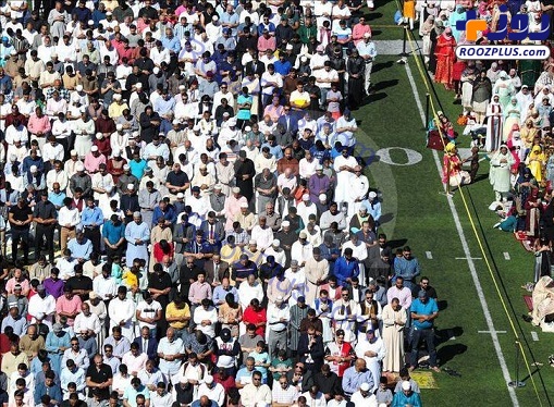 عکس/ اقامه نماز عید قربان مسلمانان در آمریکا