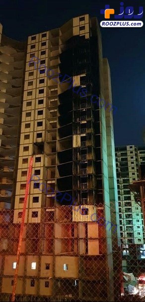 آتش سوزی بامدادی در برج ۲۲ طبقه در شرق پایتخت +تصاویر